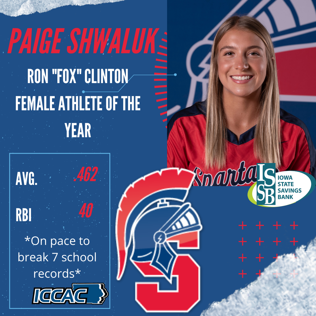 Paige Shwaluk, female athlete of the year.