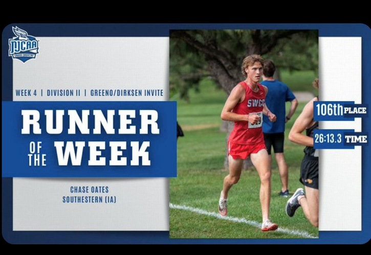 Chase Oates Named NJCAA Cross Country Division II Runner of the Week