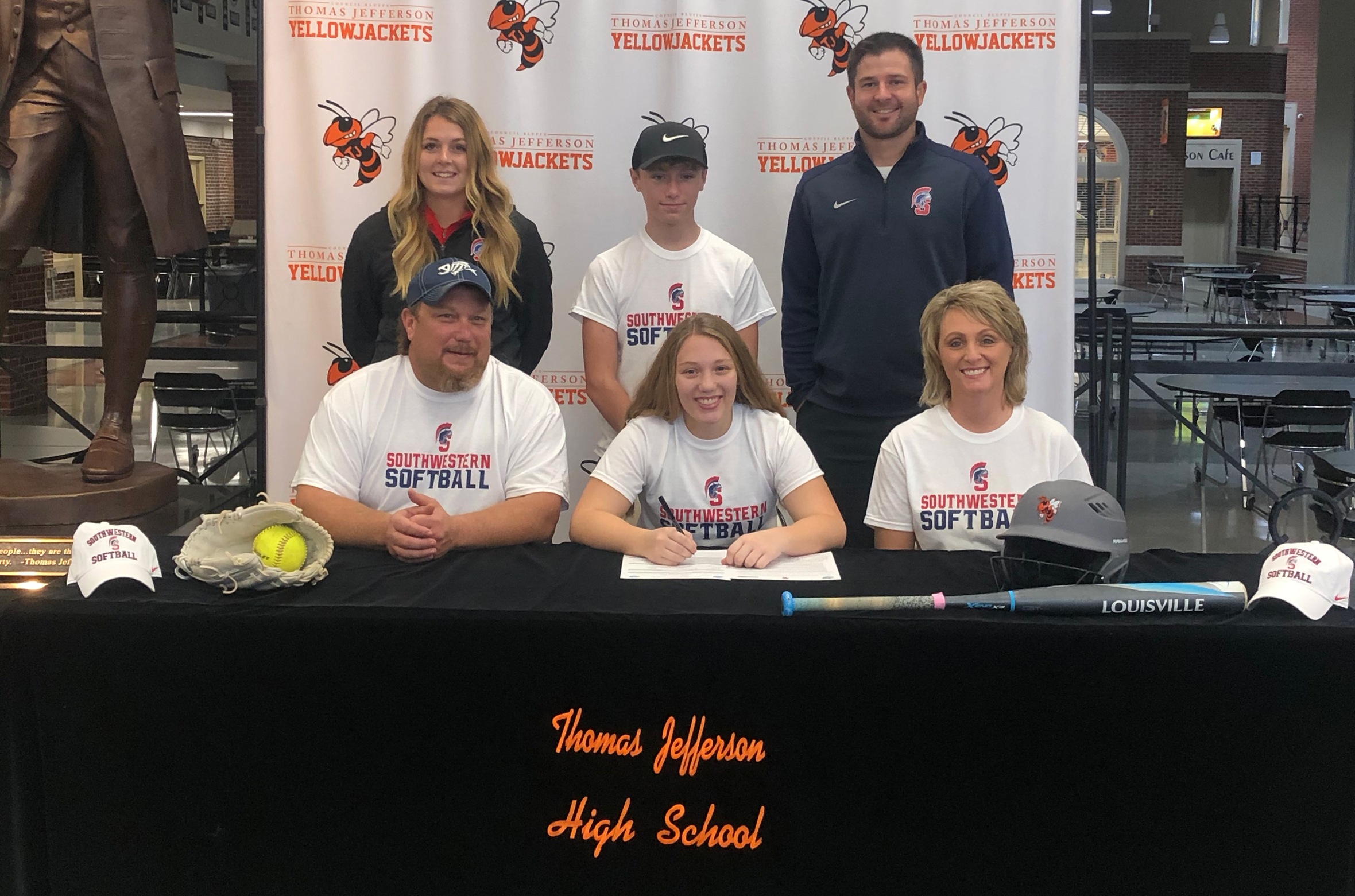 Lilly Thompson signs her National Letter of Intent to join the Southwestern softball team.