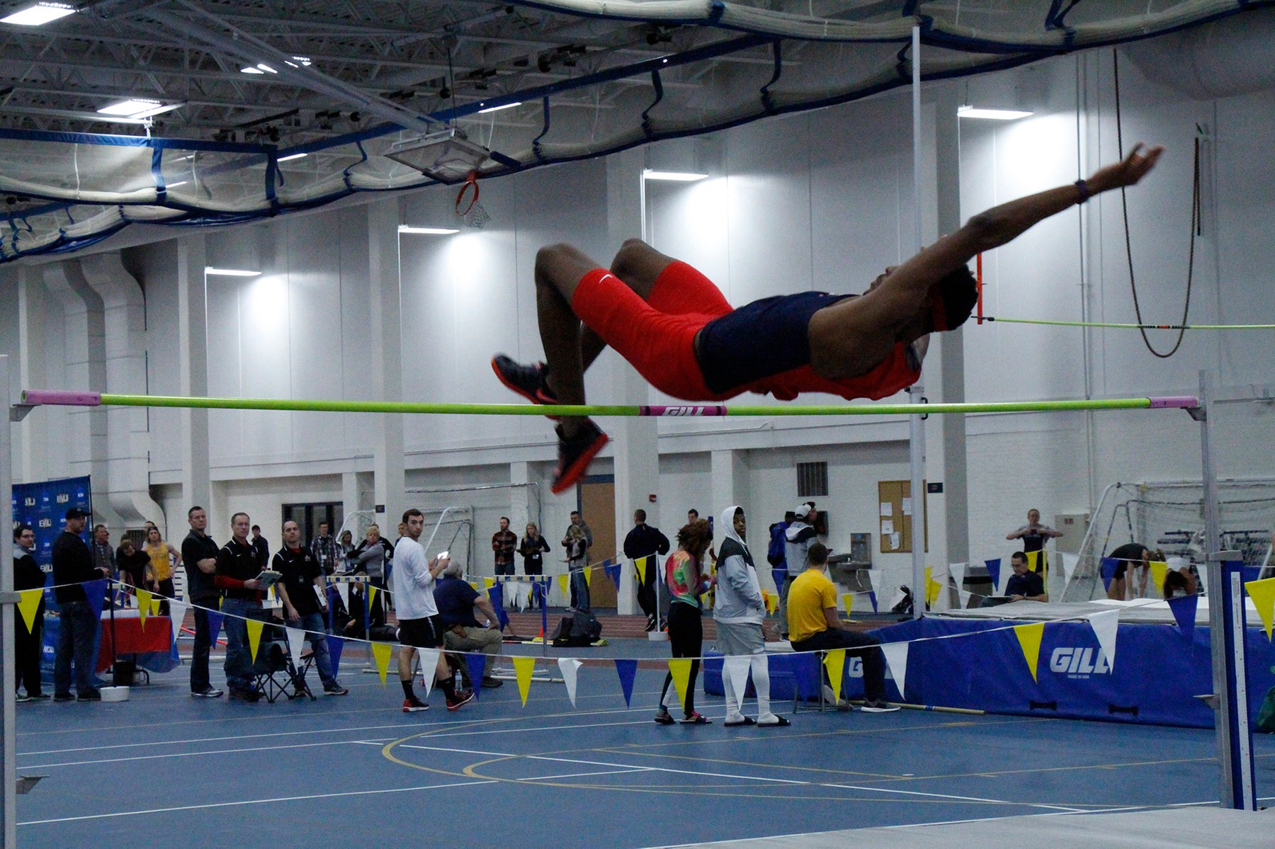 Ronald Henderson in the high jump; 2018 Dennis Young Indoor Classic
