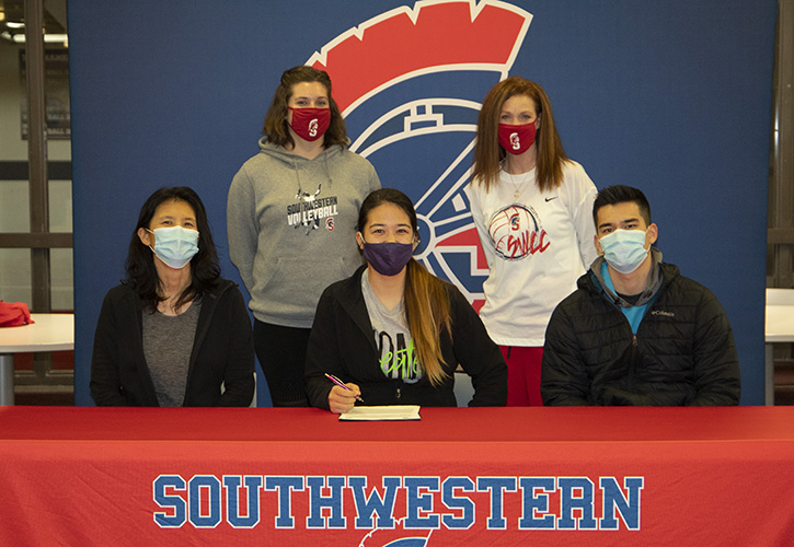 Twila Barber signs her National Letter of Intent to join the Southwestern volleyball team.